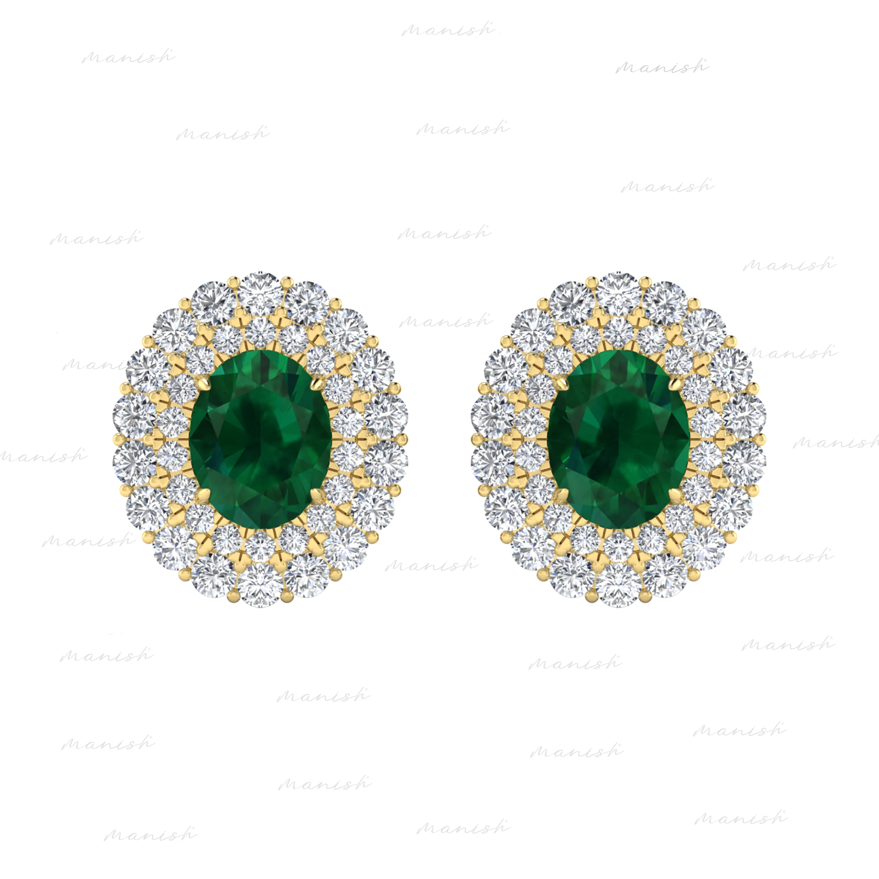 Eilo Diamond and Emerald Earrings